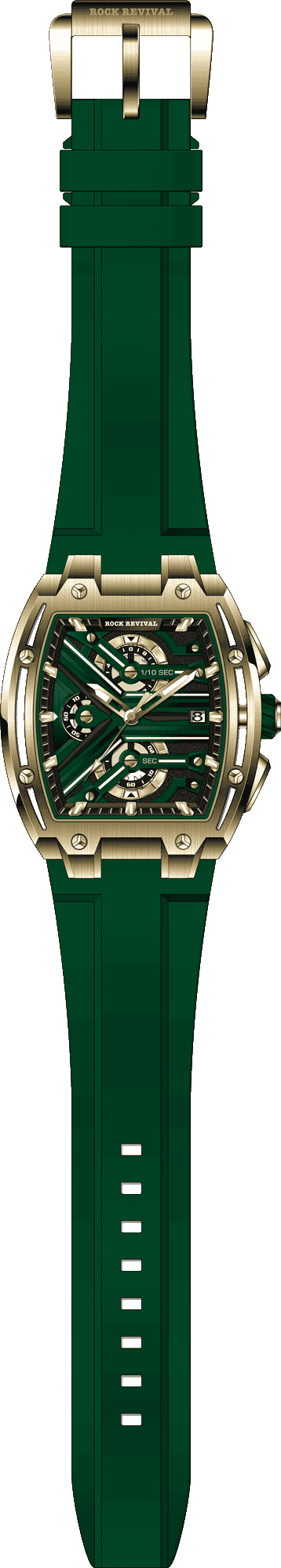 Rock Revival Macaw RRQ.8275.YG.G - Caseback and Strap View