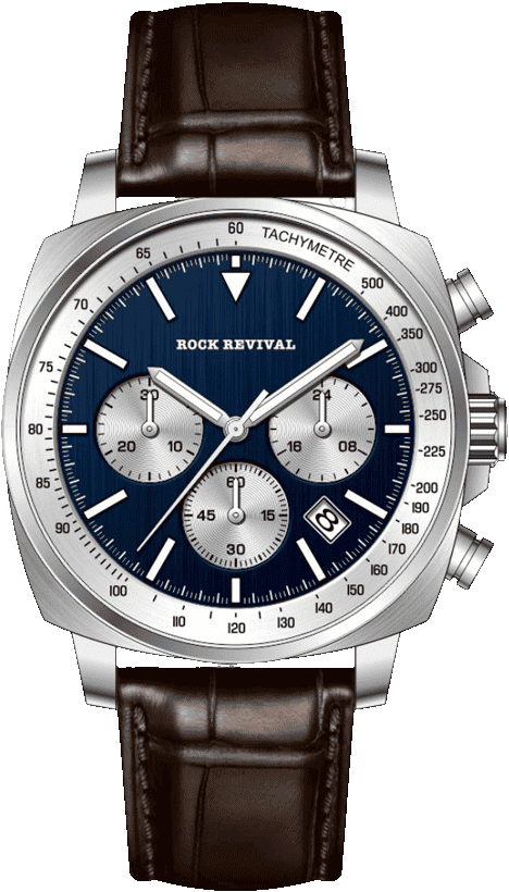 Rock Revival Kite RRQ.9012.BL Quartz Watch - Blue Dial Tonneau Case Front View