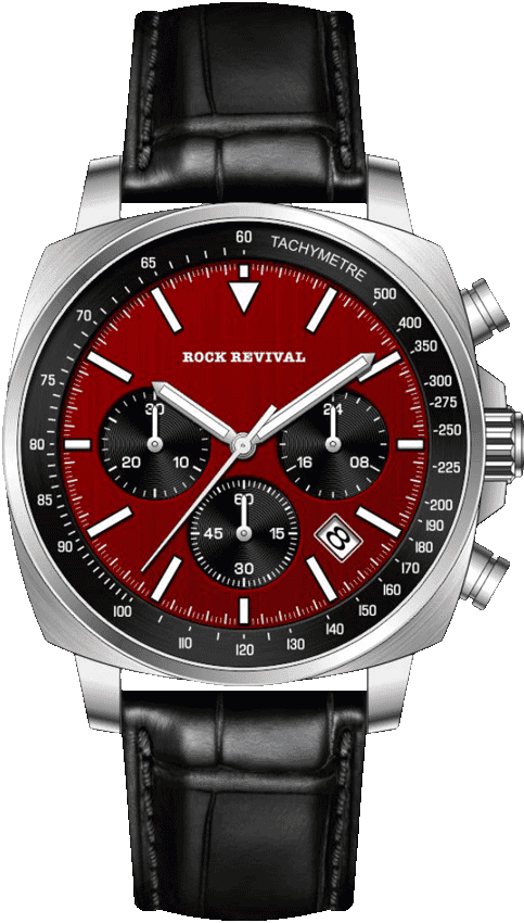 Rock Revival Kite RRQ.9012.R Quartz Watch - Red Dial Tonneau Case Front View