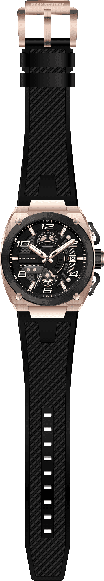 Rock Revival Kite RRQ.9030.RG.B - Caseback and Strap View